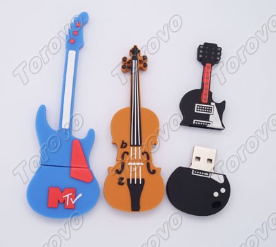 作為樂器家族中弦樂器的一員,吉他是一種通過撥動(dòng)上面一 愛音樂更愛可愛卡通吉他U盤