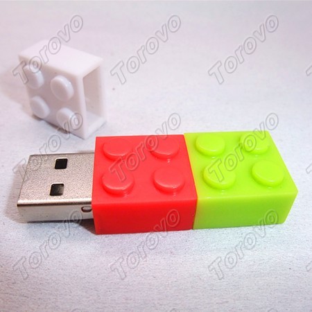 禮品U盤定制首選深圳思正電子U盤工廠(正益通U盤廠家), 超萌的塑料糖果色創(chuàng)意禮品積木U盤