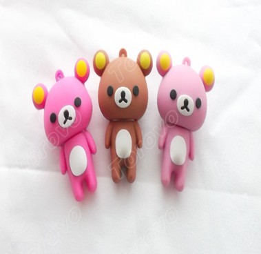 很有創(chuàng)意的硅膠輕松熊U盤禮品定制