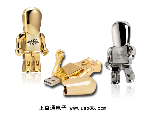金屬機器人U盤，鋼硬外形酷勁十足